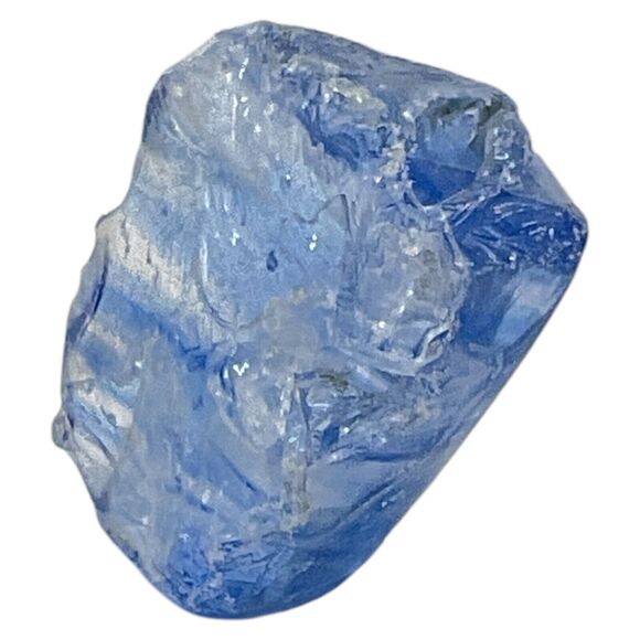 Satin Blue Layered Art Glass Cullet Glowing Manganese Slag Glass #5GL36 - Picture 3 of 8